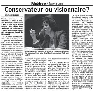 Tribune parue dans les DNA en date du 3 janvier 2010