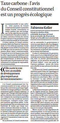 Tribune du 2 janvier 2010 dans Le Monde